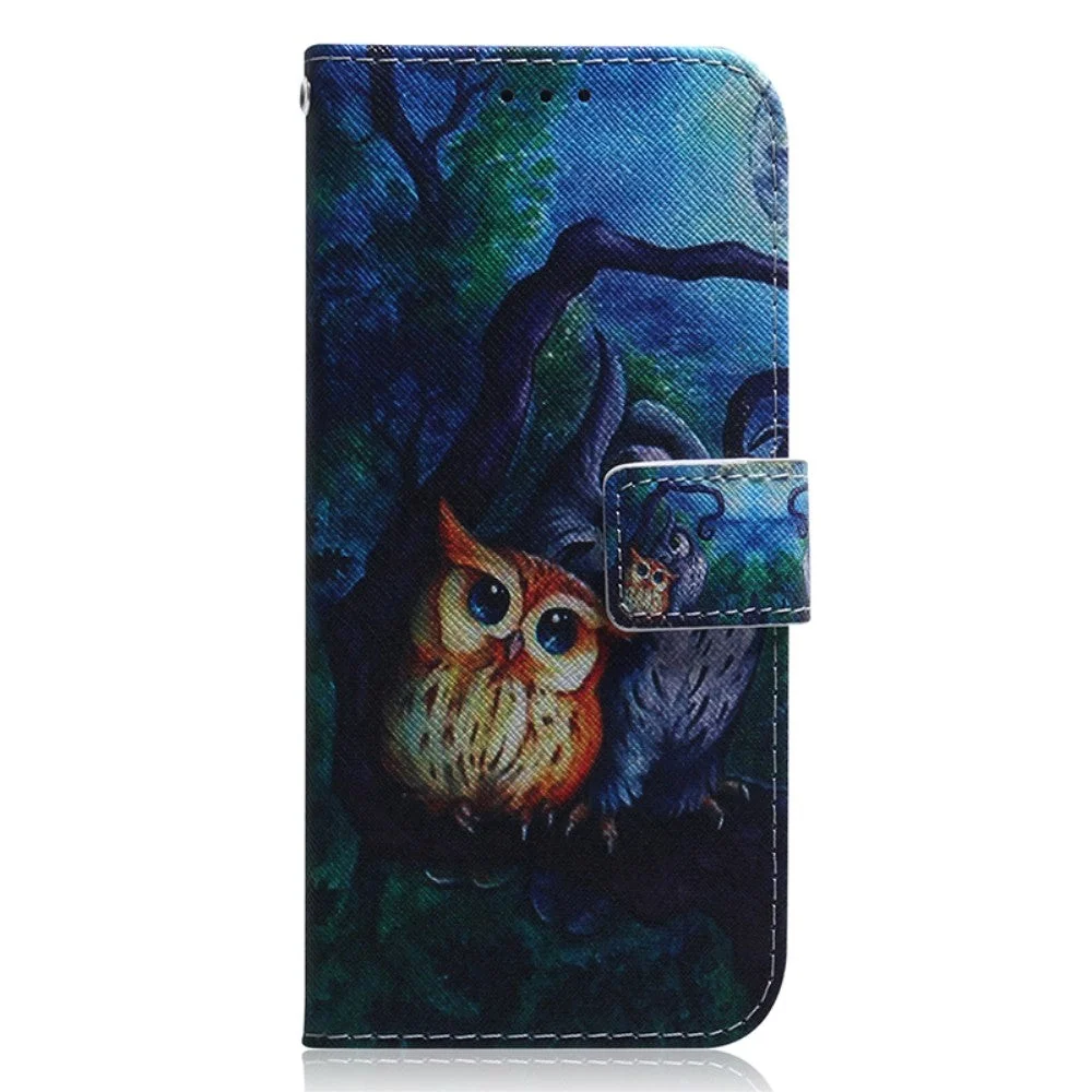 Nokia C22 Deksel i Kunstskinn med Lommebok og Trykk - To Ugler v:6845530