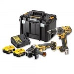 DeWalt DCK2080P2T-QW (DCD796 + DCG405), 18 V 2x5,0 Ah batteri, verktøysett v:3845923