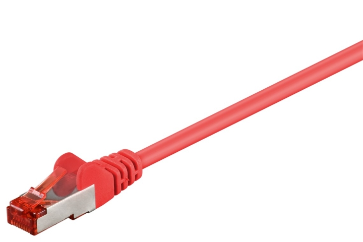 Goobay Kretskabel CAT 6, S/FTP (PiMF), rød, 1 m kobberleder (CU), halogenfri kabelmantel (LSZH) v:3238796