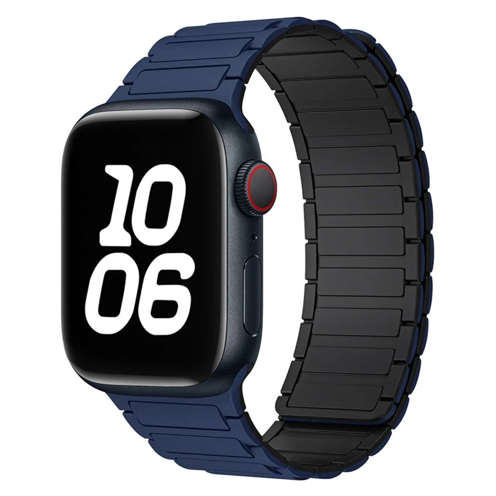 Apple Watch (38/40/41/42 mm) Lippa Magnetisk Silikonreim – Mørkeblå v:7848136 Apple Watch (38/40/41/42 mm) Lippa Magnetisk Silikonreim – Mørkeblå v:7848136