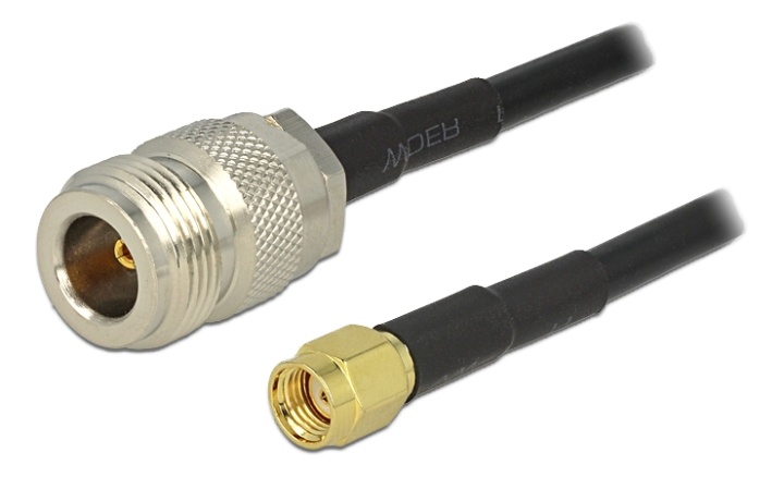 DeLOCK antennekabel, RP-SMA hann til N-hunn, LMR195, 50 Ohm, 1m v:4663520