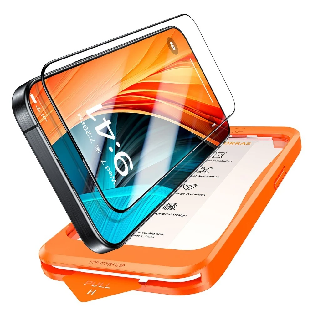 TORRAS iPhone 15 / 14 Pro Full Fit Herdet Skjermbeskyttelsesglass m. M v:8511681 TORRAS iPhone 15 / 14 Pro Full Fit Herdet Skjermbeskyttelsesglass m. M v:8511681