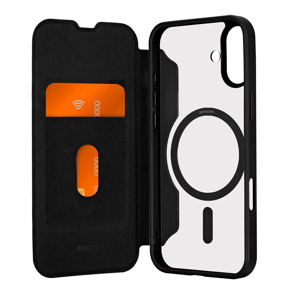 iPhone 16 Plus – Puro Booklet Flip Deksel – MagSafe Kompatibel – Svart v:5149481