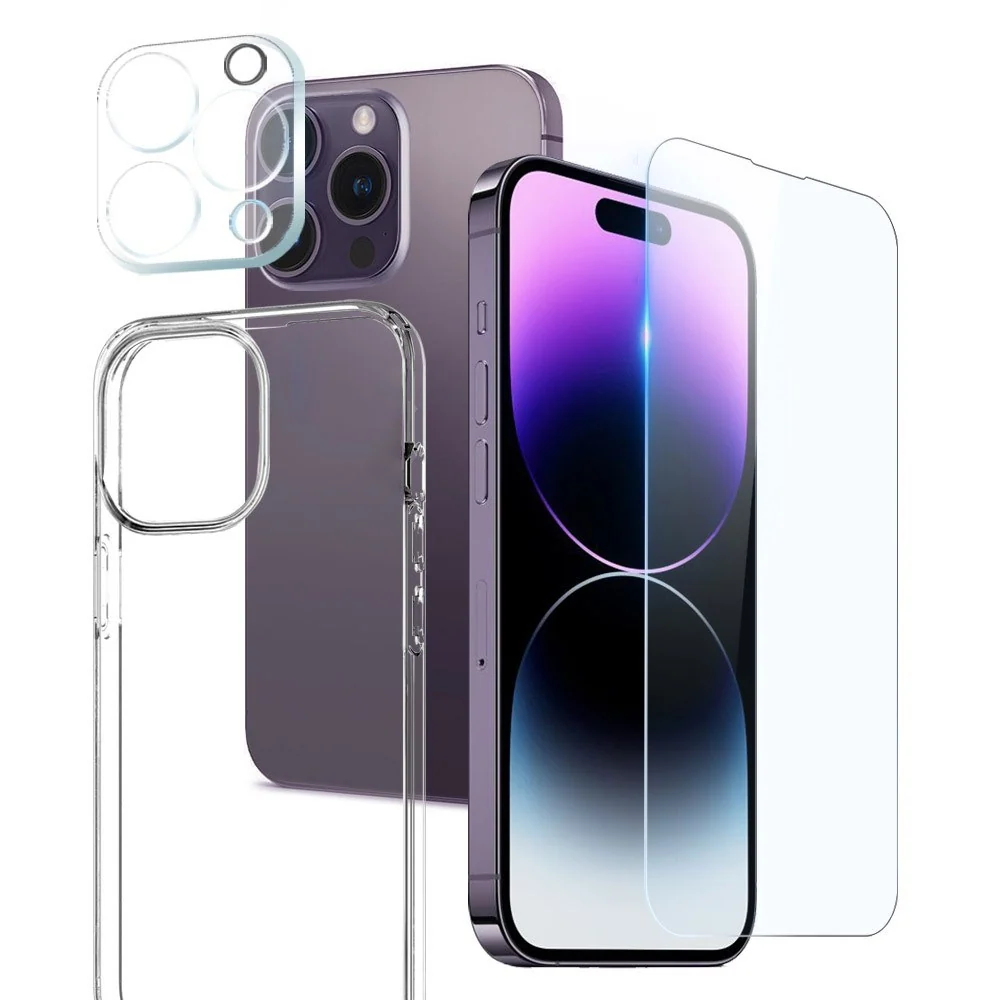 NORTHJO iPhone 14 Pro Max | 3-i-1 360° Beskyttelsessett med Deksel | S v:1415863 NORTHJO iPhone 14 Pro Max | 3-i-1 360° Beskyttelsessett med Deksel | S v:1415863