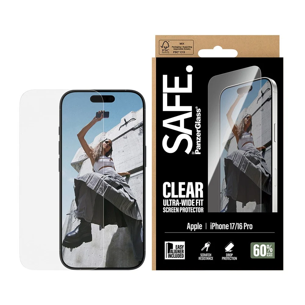 SAFE by PanzerGlass iPhone 17 / 16 Pro Ultra-Wide Fit Skjermbeskyttels v:4333775