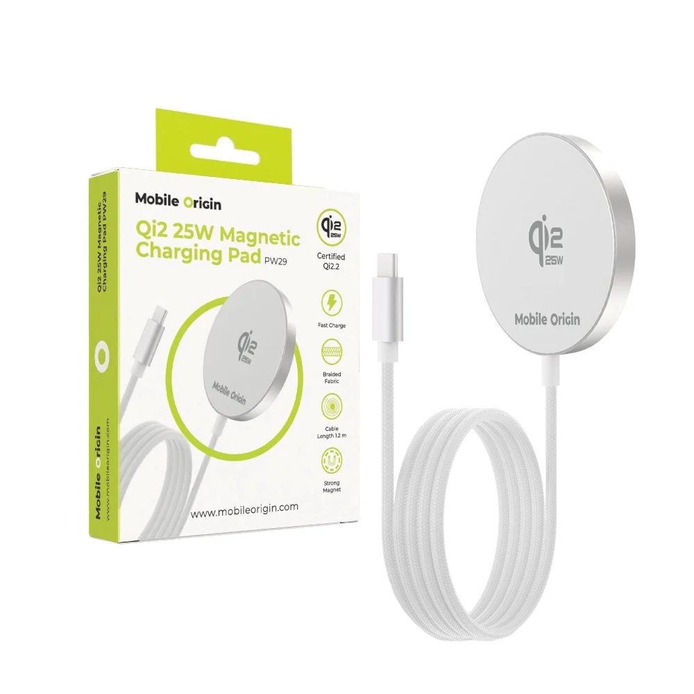 Magnetisk Trådløs Lader Qi2 25W – Hvit v:3616989 Magnetisk Trådløs Lader Qi2 25W – Hvit v:3616989