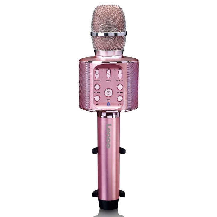Lenco Bluetooth® karaokemikrofon med høyttaler og belysning Rosa v:1125339 Lenco Bluetooth® karaokemikrofon med høyttaler og belysning Rosa v:1125339