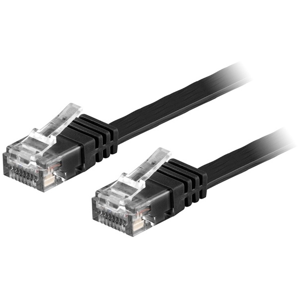 Flat U/UTP Cat6 patchkabel, 7m, 250MHz, svart v:4864097