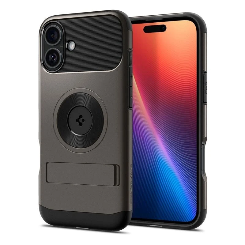 iPhone 16 Spigen Slim Armor Deksel m. Kickstand – MagSafe Kompatibelt v:8610826 iPhone 16 Spigen Slim Armor Deksel m. Kickstand – MagSafe Kompatibelt v:8610826