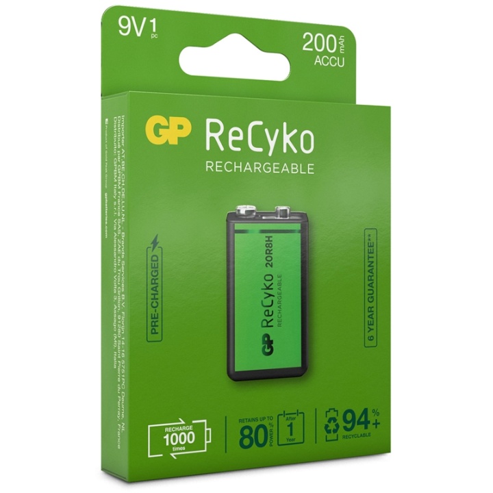 GP ReCyko oppladbart 9V-batteri v:9005765