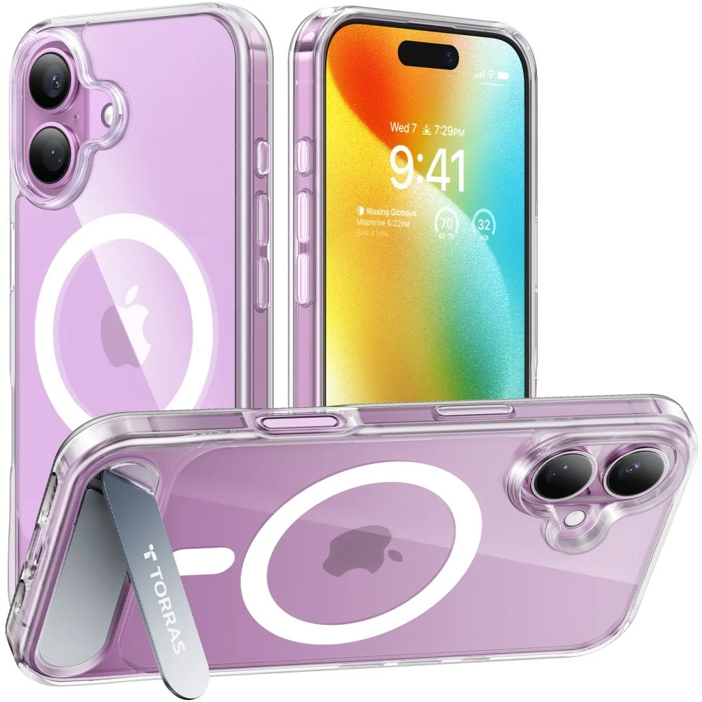 TORRAS iPhone 16 Hybrid Deksel m. Ståfunksjon – MagSafe Kompatibel – G v:9521152 TORRAS iPhone 16 Hybrid Deksel m. Ståfunksjon – MagSafe Kompatibel – G v:9521152