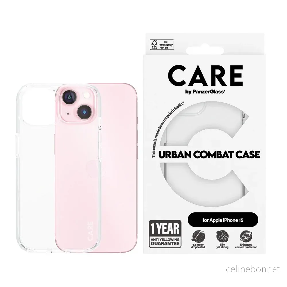 CARE by PanzerGlass iPhone 15 FLAGSHIP Urban Combat-deksel – Transpare v:6531236