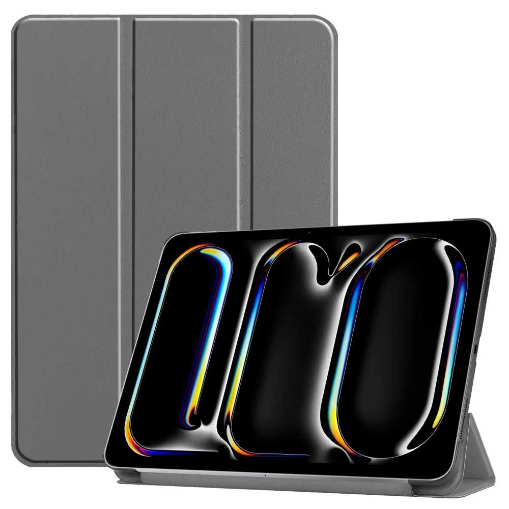EIDERWOOD iPad Pro 11" (2025 / 2024) Tri-Fold Skinn Flip Deksel – Grå v:8159967 EIDERWOOD iPad Pro 11" (2025 / 2024) Tri-Fold Skinn Flip Deksel – Grå v:8159967
