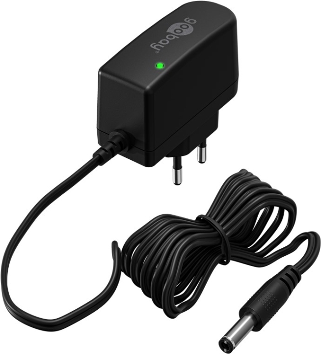 Goobay 12 V strømforsyning (12 W / 1,0 A) med senterpinne (hann) 5,5 mm x 2,5 mm v:7433922