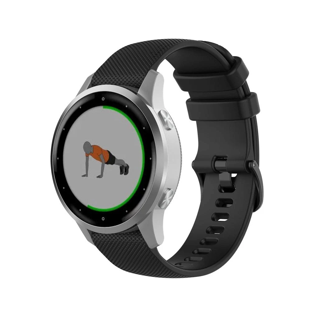 Smartwatch Silikon Reim (18mm) Rutete – Svart v:4840540 Smartwatch Silikon Reim (18mm) Rutete – Svart v:4840540