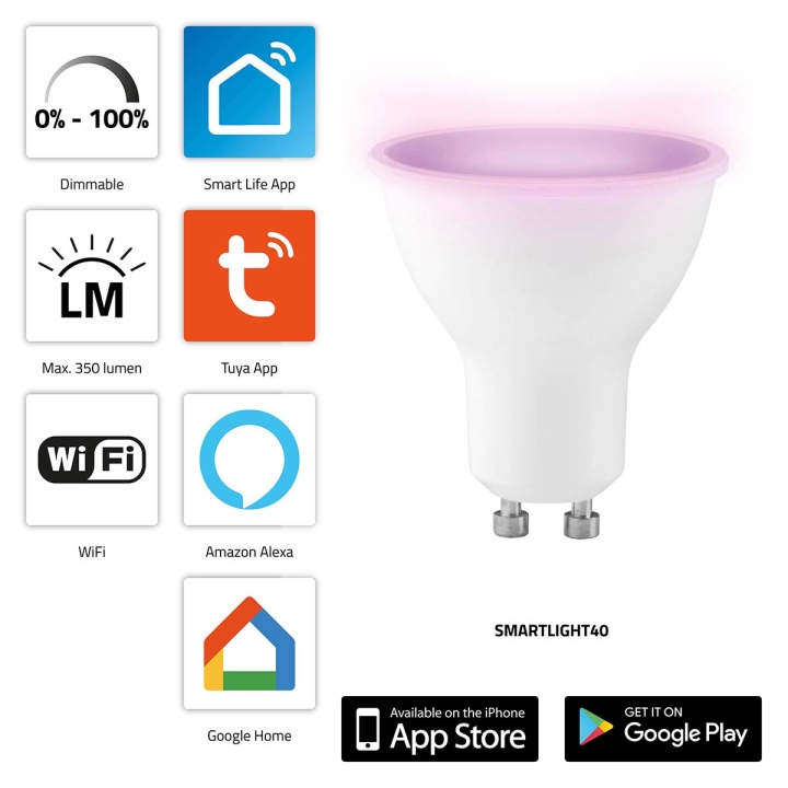 Alecto Smart LED-fargelampe med Wi-Fi v:2843310