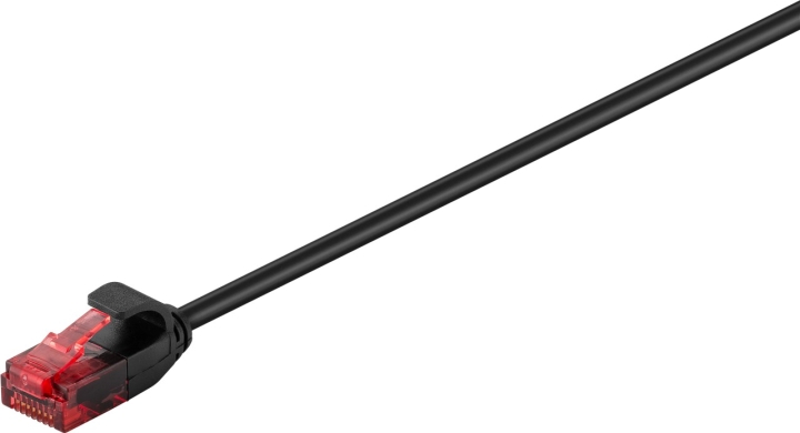Goobay CAT 6 smal patchkabel, U/UTP, svart kobberleder (CU), 0,15 m v:2102665