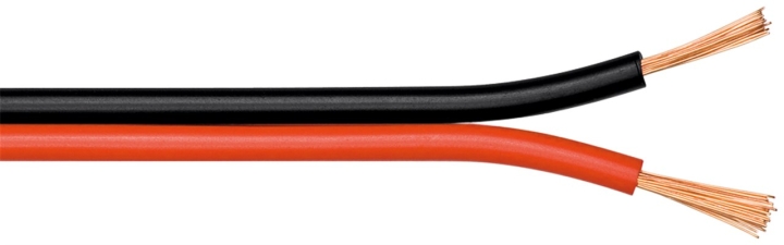 Goobay Høyttalerkabel rød;svart CCA 25 m spole, tverrsnitt 2 x 0,75 mm² v:4667273