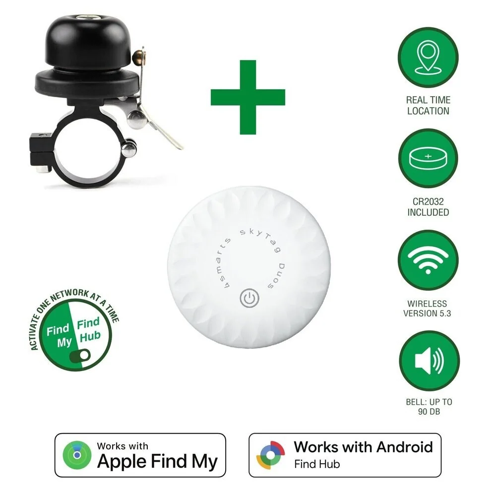 4smarts SkyTag GPS-Tracker inkl. Ringeklokke for Sykkel – Apple Find M v:4378774 4smarts SkyTag GPS-Tracker inkl. Ringeklokke for Sykkel – Apple Find M v:4378774