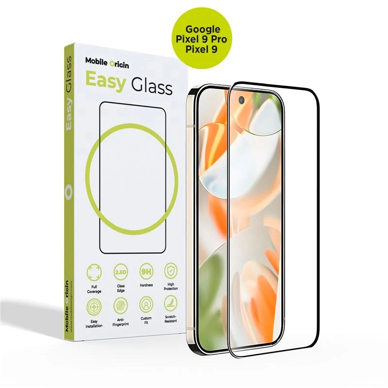 Google Pixel 9 / 9 Pro Mobile Origin EasyGlass Skjermbeskyttelsesglass v:816687 Google Pixel 9 / 9 Pro Mobile Origin EasyGlass Skjermbeskyttelsesglass v:816687
