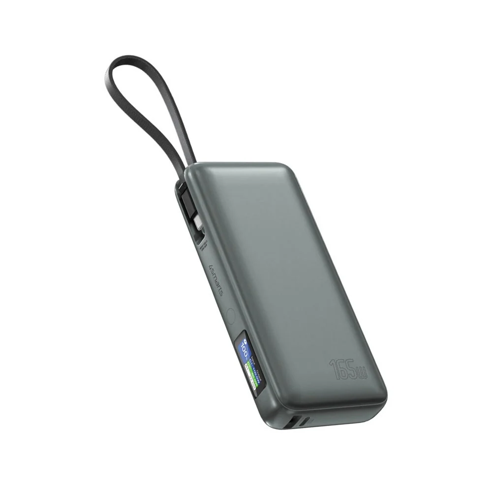 4smarts Enterprise 20 000 mAh 165 W Powerbank med Innebygd USB-C-Kabel v:2685140 4smarts Enterprise 20 000 mAh 165 W Powerbank med Innebygd USB-C-Kabel v:2685140
