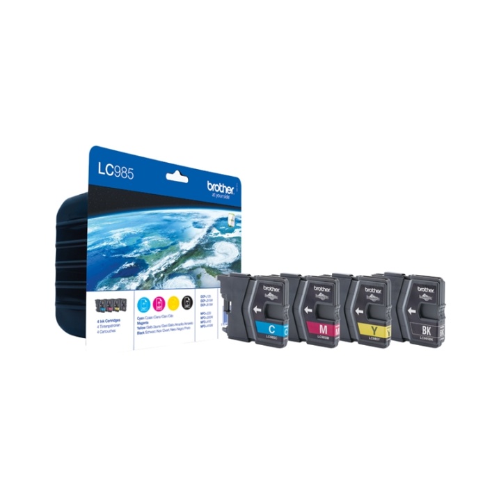 Brother LC-985VALBPDR blekkpatroner 4 stk originale blekkpatroner i svart, cyan, magenta, gul v:4934847