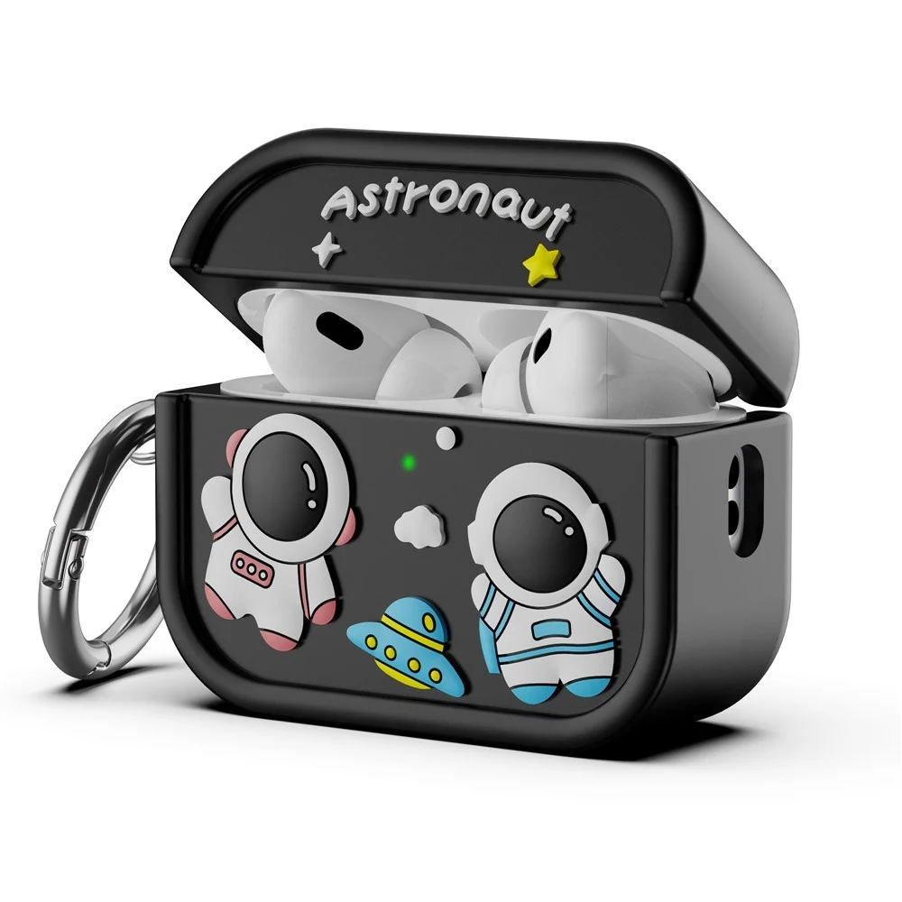 Apple AirPods Pro (2. Gen.) Silikon Deksel m. Astronaut Design – Svart v:5152257