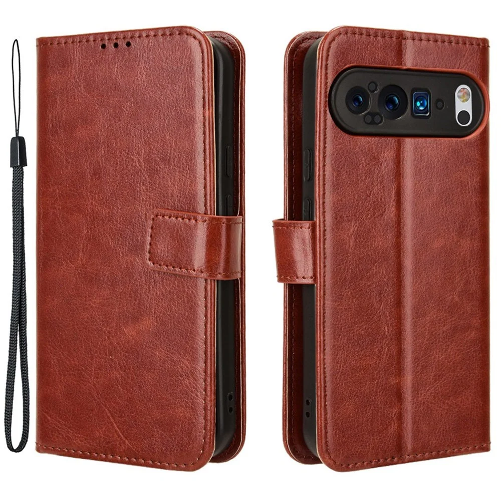 EIDERWOOD Google Pixel 9 / 9 Pro Kunst Skinn Flip Deksel med Stativ & v:6573225