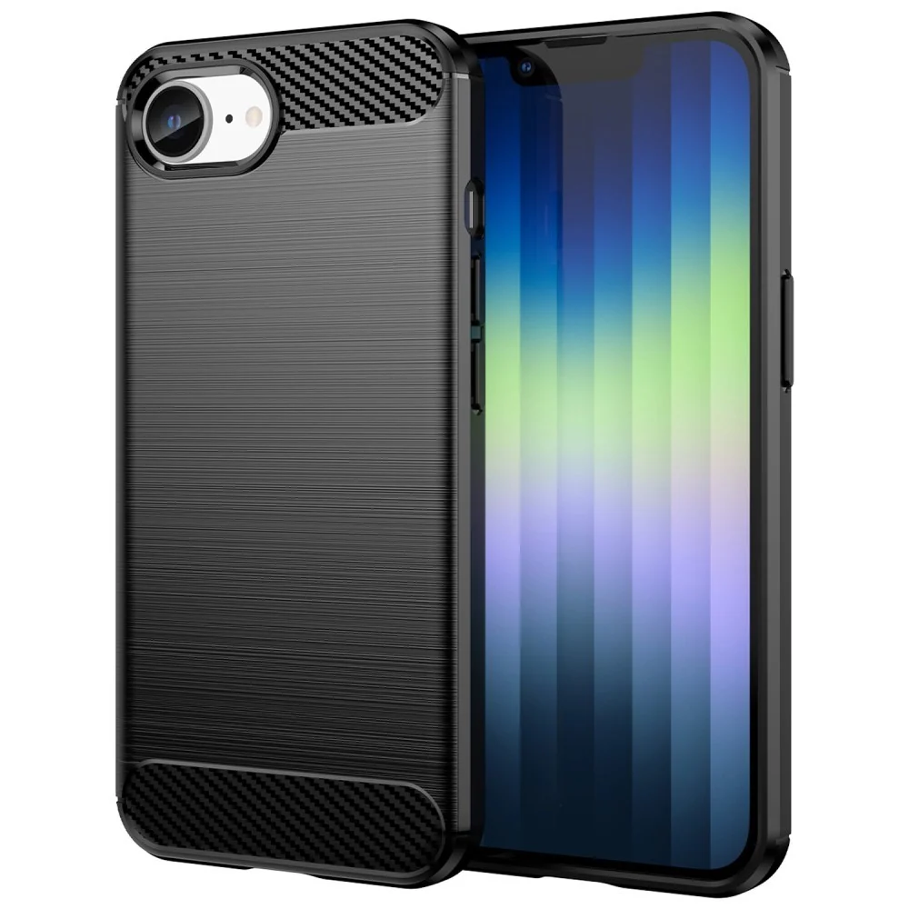 EIDERWOOD iPhone 17e / 16e Brushed Carbon Deksel - Svart v:3386921