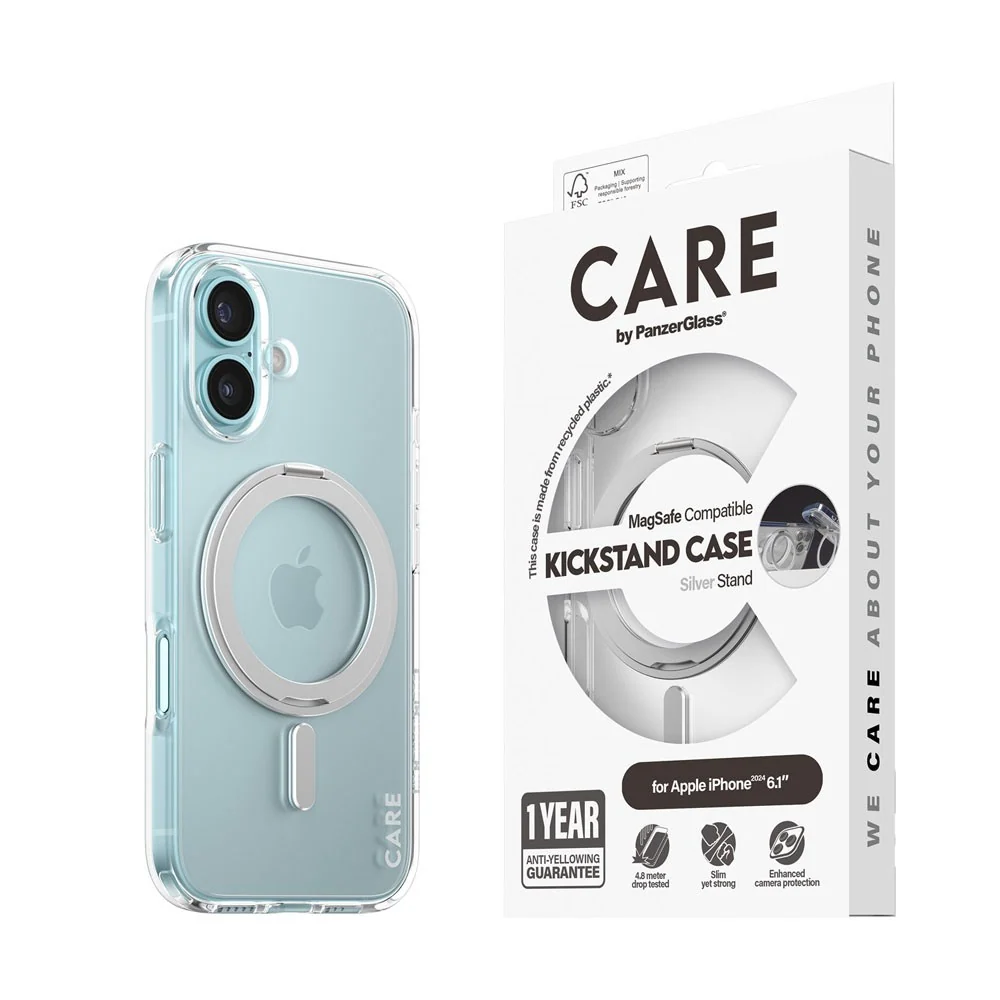 CARE by PanzerGlass iPhone 16 Feature Kickstand Deksel – MagSafe Kompa v:7767101