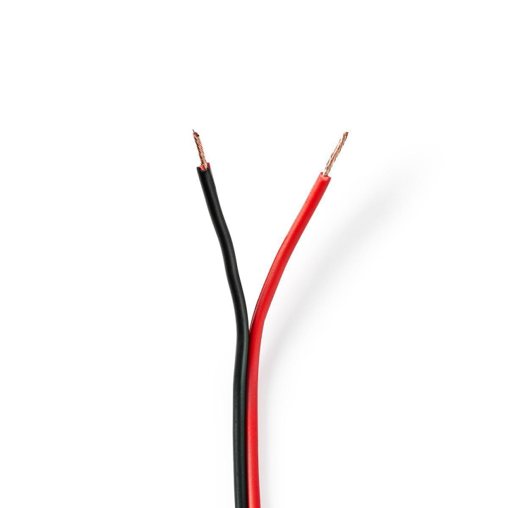 Nedis Speaker Cable | 2 x 0.75 mm² | Kobber | 100 m | Rund | PVC | Rød / Sort | Rull v:5610387 Nedis Speaker Cable | 2 x 0.75 mm² | Kobber | 100 m | Rund | PVC | Rød / Sort | Rull v:5610387