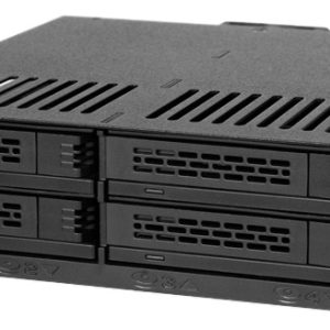 4 x 2,5 SATA/SAS i 1 x 5,25 skuffer uten skruer, svart v:2984082 4 x 2,5 SATA/SAS i 1 x 5,25 skuffer uten skruer, svart v:2984082