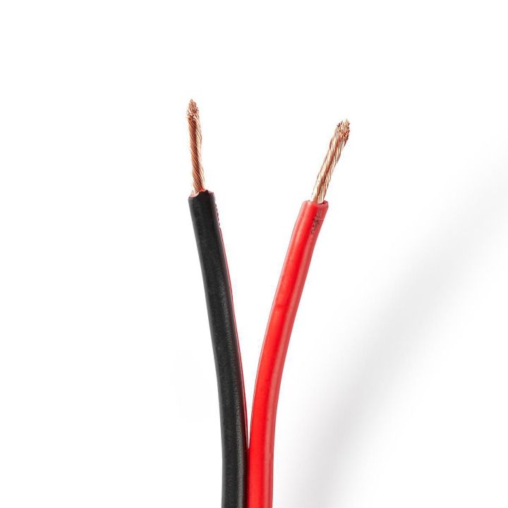 Nedis Speaker Cable | 2 x 2.50 mm² | Kobber | 100 m | Rund | PVC | Rød / Sort | Rull v:2566640 Nedis Speaker Cable | 2 x 2.50 mm² | Kobber | 100 m | Rund | PVC | Rød / Sort | Rull v:2566640