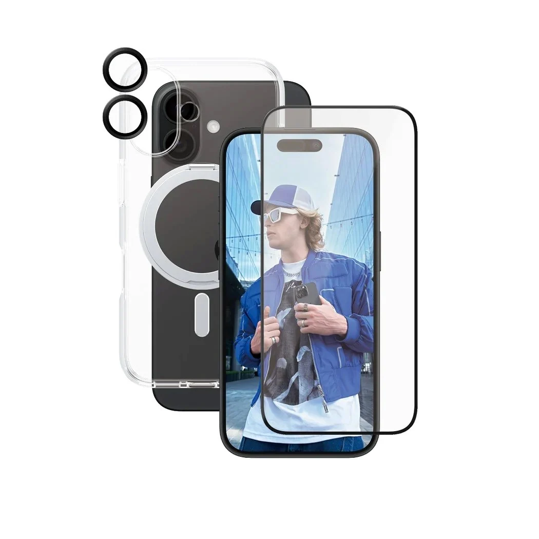 CARE by PanzerGlass iPhone 16 3-i-1 Ceramic Bundle – Gjennomsiktig v:7030361 CARE by PanzerGlass iPhone 16 3-i-1 Ceramic Bundle – Gjennomsiktig v:7030361