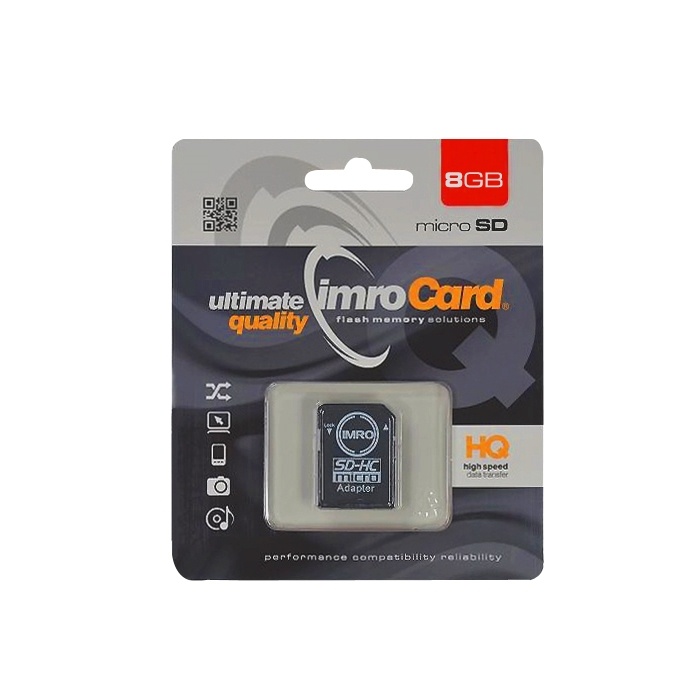 IMRO MicroSDHC 8 GB cl.4 med adapter v:5454961 IMRO MicroSDHC 8 GB cl.4 med adapter v:5454961