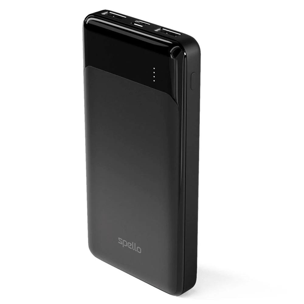 Spello Thin 10W Powerbank med 2 x USB-A og 1 x USB-C - 10 000 mAh - Sv v:8358087