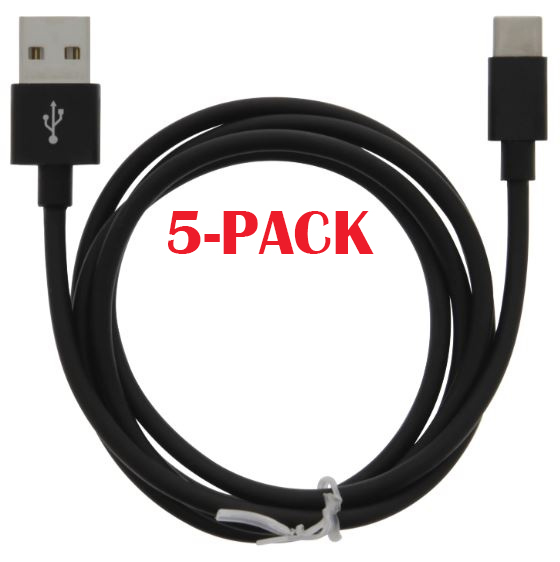5-PACK kabel USB-A – USB-C 2,4A, 1 m, svart v:3528405