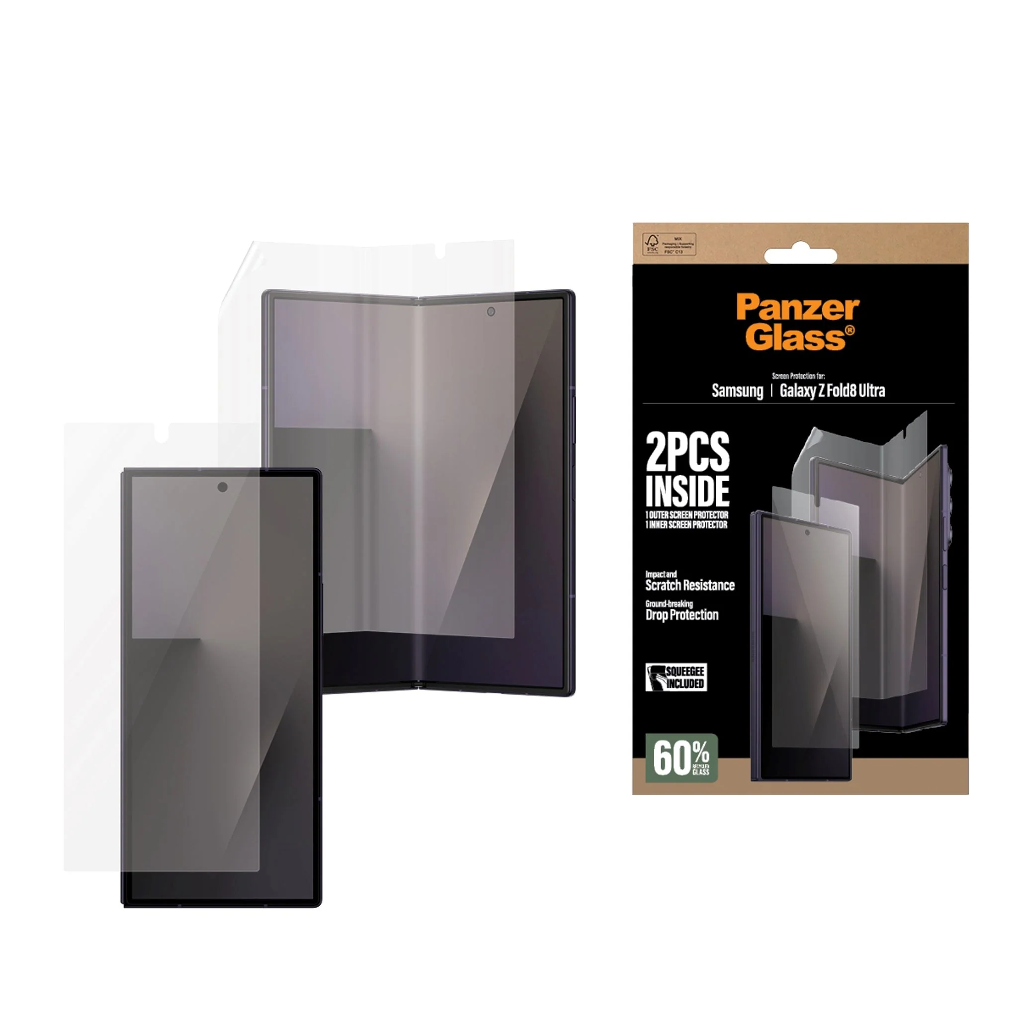 Samsung Galaxy Z Fold8 Ultra PanzerGlass® Skjermbeskytter for Front- o v:9798215