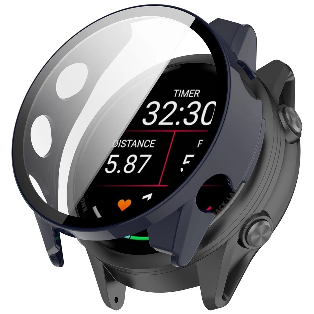 Garmin Forerunner 970 Deksel med Skjermbeskytter i Herdet Glass – Blå v:6389195