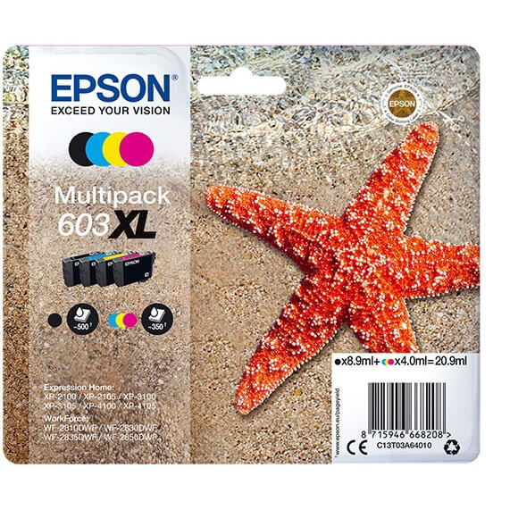 EPSON Blekk C13T03A64010 603XL Multipack Starfish v:4534415