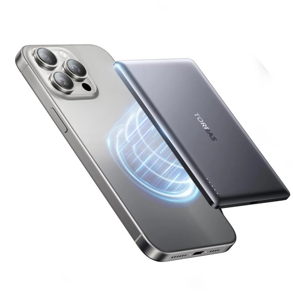 TORRAS MiniMag Powerbank 5000 mAh – Magnetisk – Grå v:6495988 TORRAS MiniMag Powerbank 5000 mAh – Magnetisk – Grå v:6495988