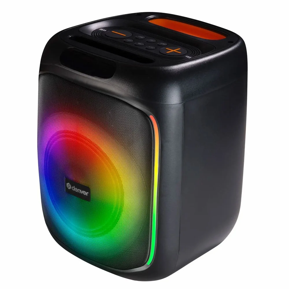 Denver BPS-165 Bluetooth Høyttaler m. Innebygd Lys – Svart v:766646 Denver BPS-165 Bluetooth Høyttaler m. Innebygd Lys – Svart v:766646
