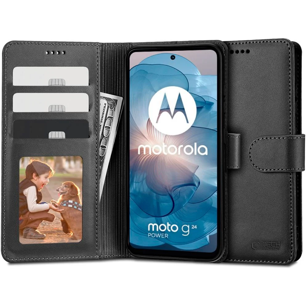 Motorola Moto G04 / G24 / G24 Power Tech-Protect Flip Deksel med Lomme v:3036137 Motorola Moto G04 / G24 / G24 Power Tech-Protect Flip Deksel med Lomme v:3036137
