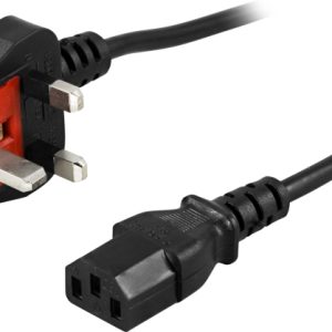 DELTACO Apparatkabel, UK, vinklet BS 1363>rett IEC 60320 C13,2m v:2327188 DELTACO Apparatkabel, UK, vinklet BS 1363>rett IEC 60320 C13,2m v:2327188