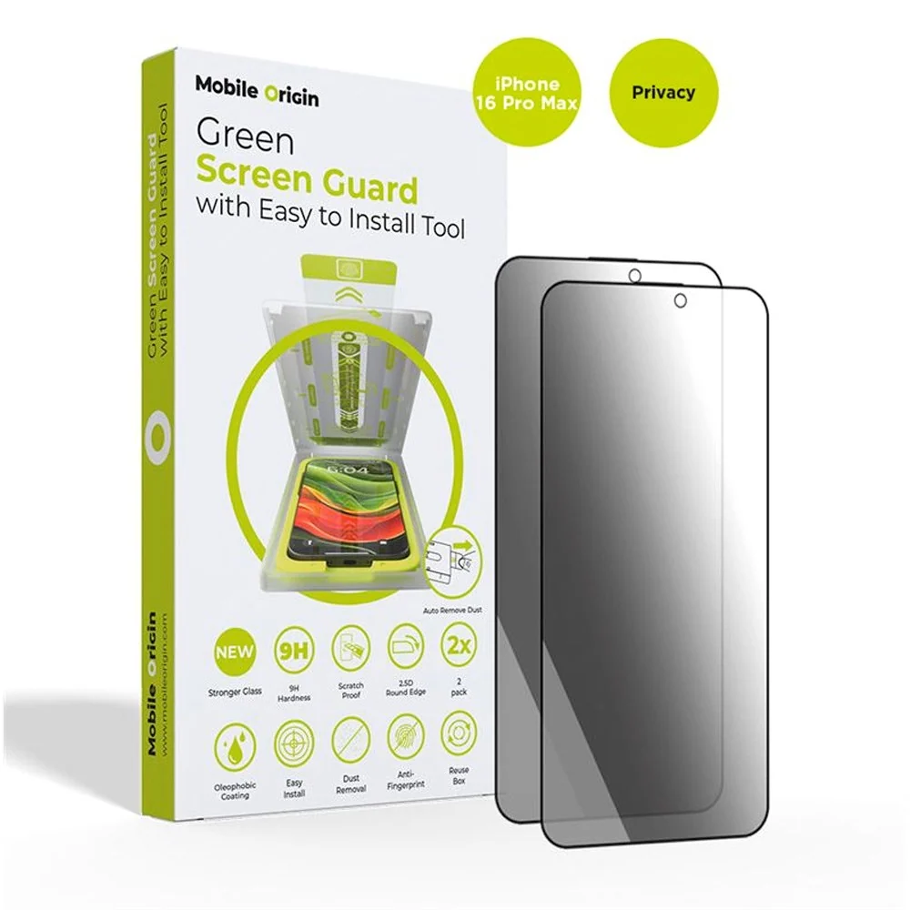 Mobile Origin Skjermbeskyttelse - Herdet Glass Privacy Screen - 2-stk. v:3504242