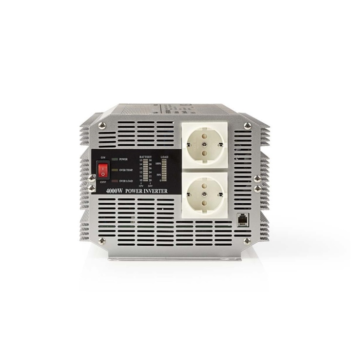 Nedis Power Inverter Modifisert sinusbølge | Inngangsspenning: 12 V DC | Enhetens strømuttak: Type F (CEE 7/3) | 230 V AC 50 Hz | 4000 W | Topp effekt: 8000 W | Skru Terminal | Sølv v:9929854