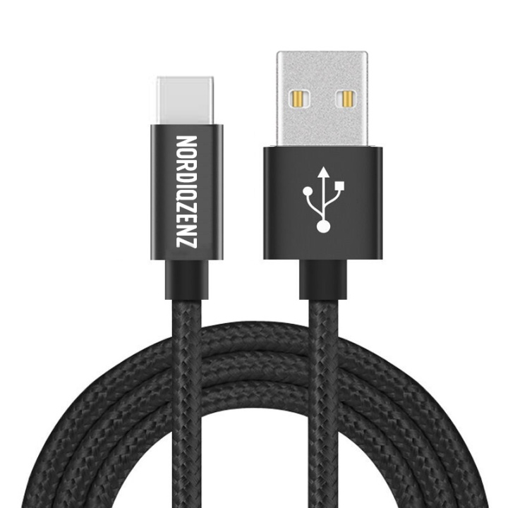 NORDIQZENZ USB-C Tekstilkabel, 2m, Svart v:8823574