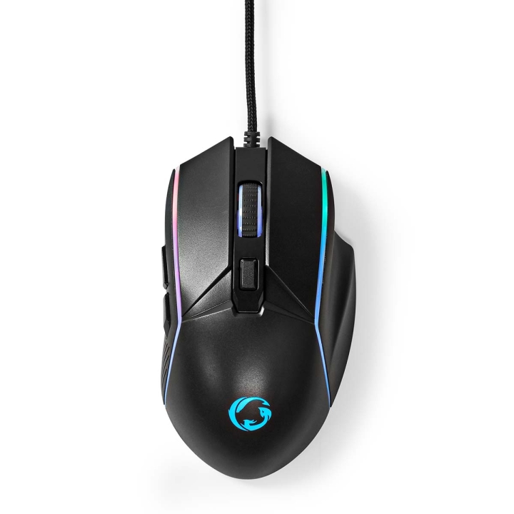 Nedis Gaming Mouse | Wired | 800 / 1200 / 2400 / 3200 / 4800 / 7200 dpi | Justerbar DPI | Antall knapper: 6 | Right-Handed | 1.50 m | LED v:7381328
