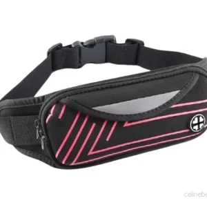 Sporty midjeveske med striper, Rosa v:1131100 Sporty midjeveske med striper, Rosa v:1131100