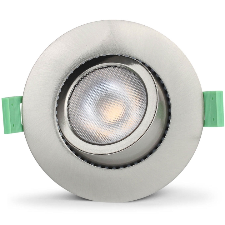 Llitt Ellen Innfelt downlight Dim-to-Warm 520lm IP65 1-pakning Børstet stål v:3738620